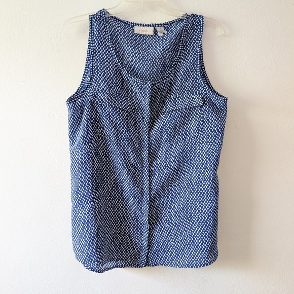 Chico's Tops - Chico's 1 Sleeveless Tank Top Blouse Shirt Button Down Blue